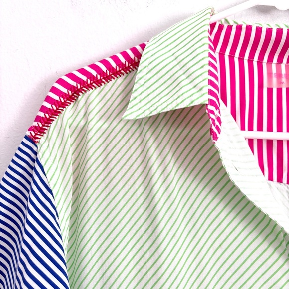 Terez x MLB Los Angeles Dodgers Striped Button Down Shirt Women’s Size Medium - Picture 5 of 10